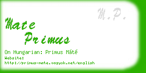 mate primus business card