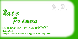 mate primus business card